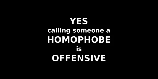 Yes! Calling someone a HOMOPHOBE is OFFENSIVE!